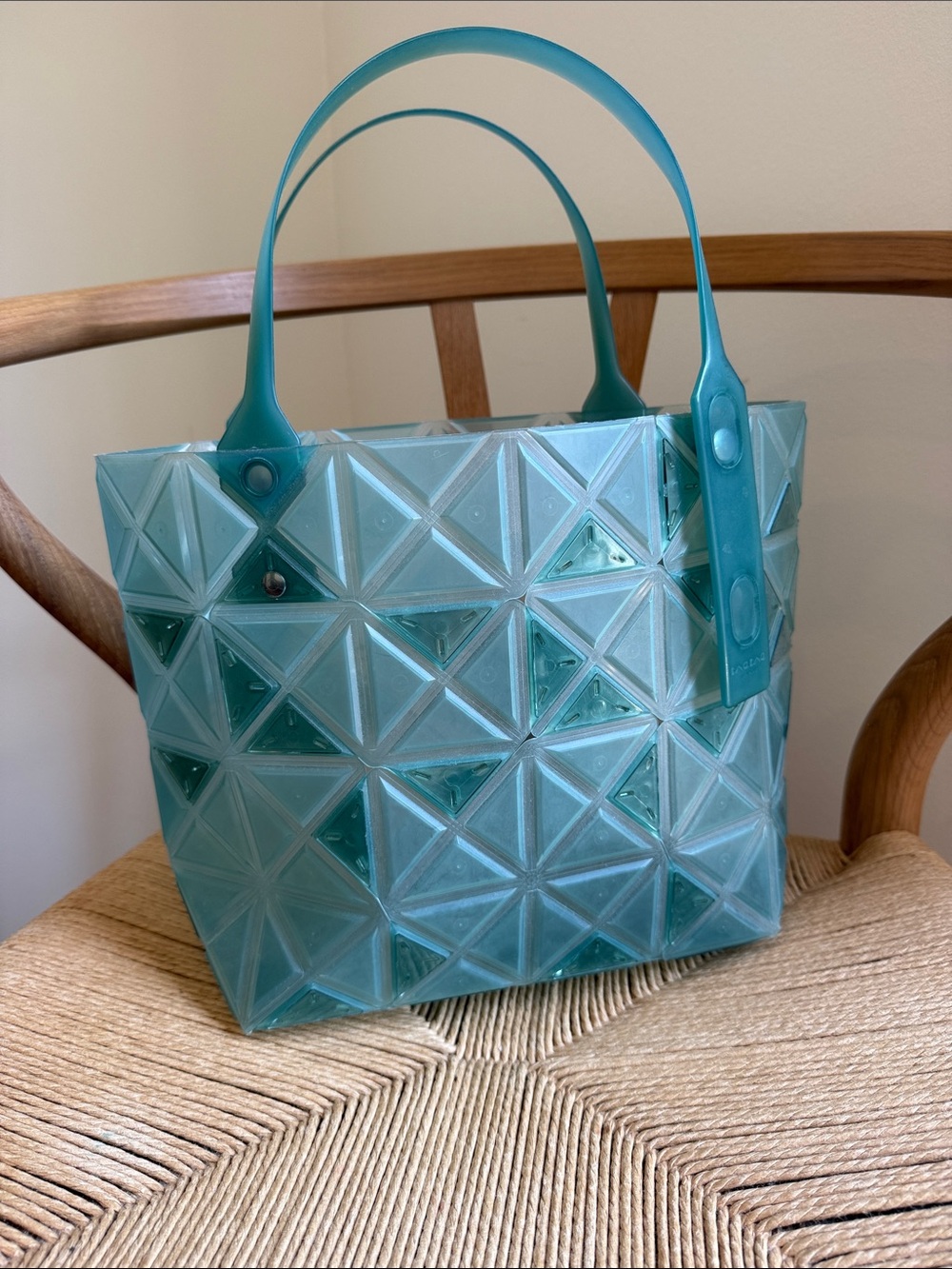 Issey Miyake Aqua Geometric Acrylic Tote
